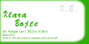klara bojte business card